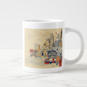 London Doodle Scene Jumbo-Tasse
