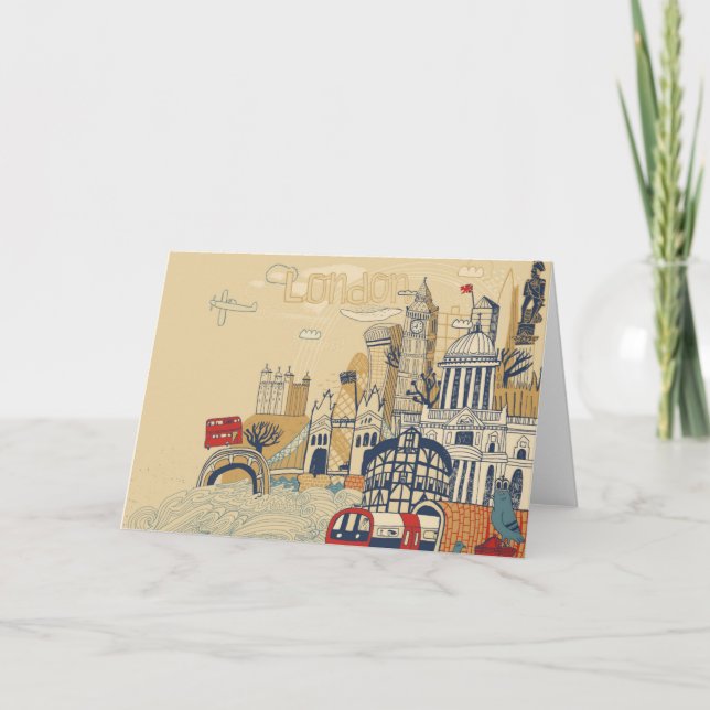 London Doodle Scene Karte (Vorderseite)