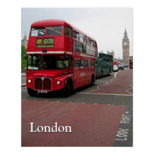 London-doppelstöckiger Bus Poster