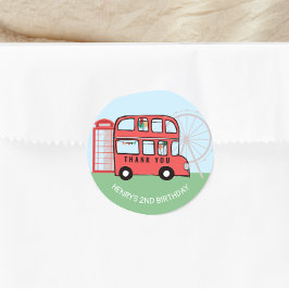 London Double Decker Bus Kindergeburtstag Sticker