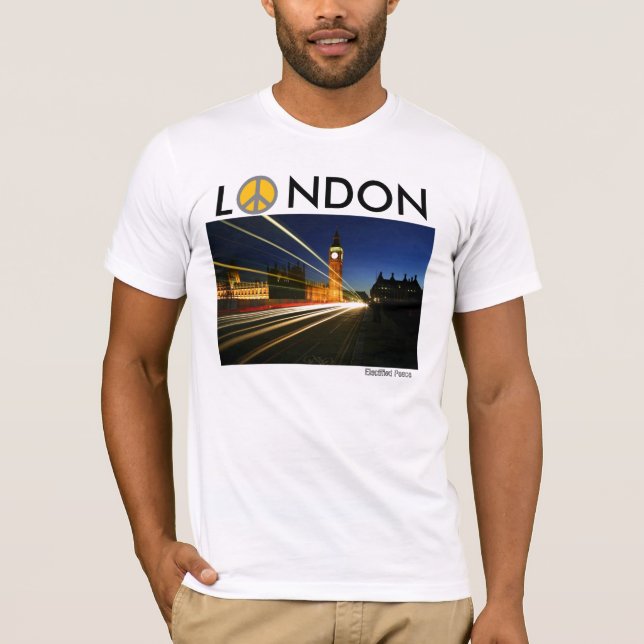 London, e-Frieden, L, NDON, Electified Frieden T-Shirt (Vorderseite)