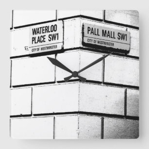 London-Ecke Quadratische Wanduhr