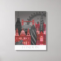 London Elevations by Night - Red