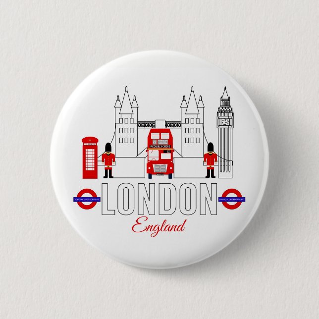 London, England, Abzeichen Button (Vorderseite)