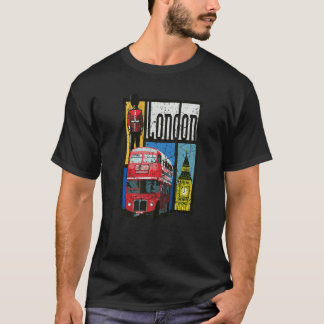 London England Big Ben Double Decker Queens Guard T-Shirt