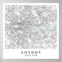 London England Blue Water Street Map