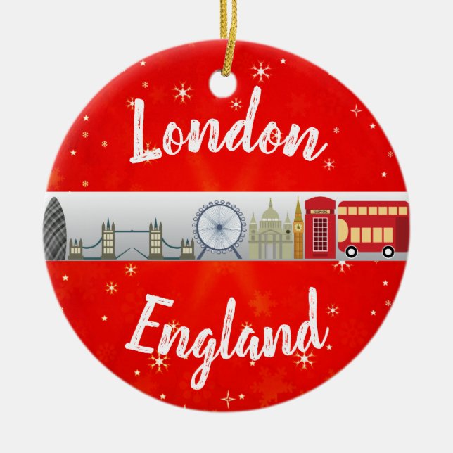 London England - Britische Sehenswürdigkeiten Weih Keramik Ornament (Vorne)
