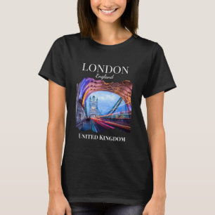 London England Brücke Turm Tourist Souvenir Frauen T-Shirt