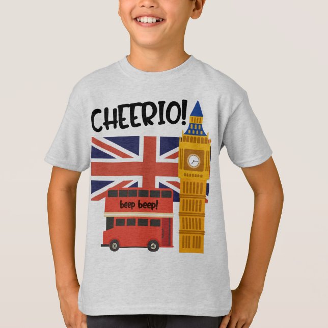 London England Cheerio Vereinigtes Königreich Big  T-Shirt (Vorderseite)