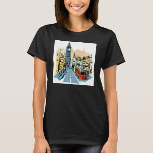 London England City scape Ladys Burnout T-Shirt