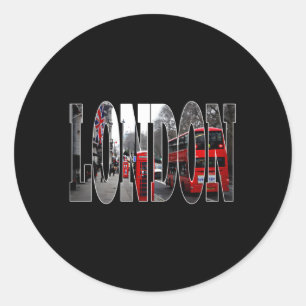 London England Flag Phonebooth Doppeldecker Bus Runder Aufkleber