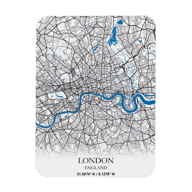 London England Großbritannien City Map Travel Magnet (Vertikal)