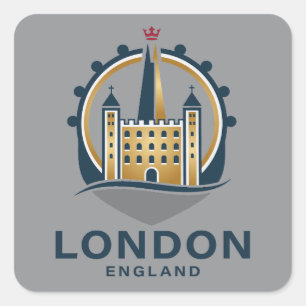 London England Großbritannien Quadratischer Aufkleber