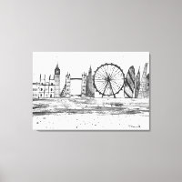 London England Kunst Brücke Skyline Vintage