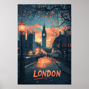 London England Kunst Vintage-Illustration Reise Poster
