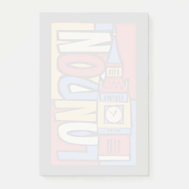 London, England| Lebhaftes Handrawn Design Post-it Klebezettel (Vorderseite)
