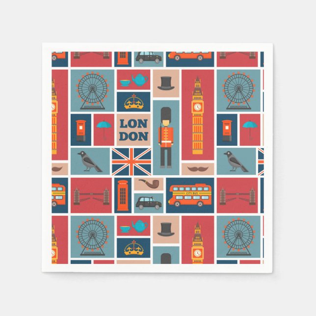 London, England, Napkins Serviette (Vorderseite)