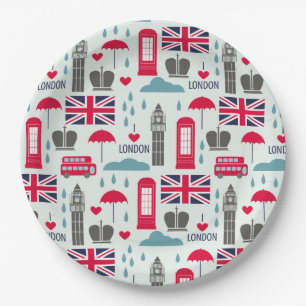 London, England Paper Plate Pappteller