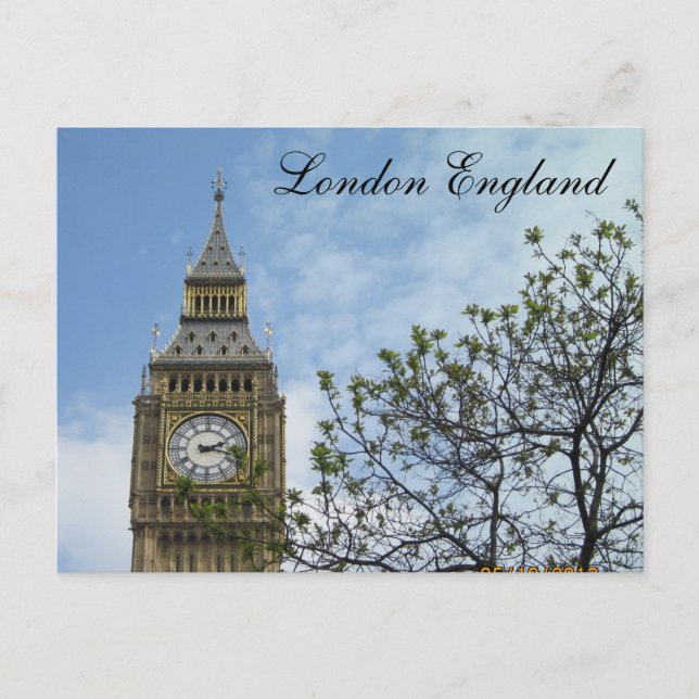 London England Parlament Uhrturm Big Ben Postkarte (Vorderseite)