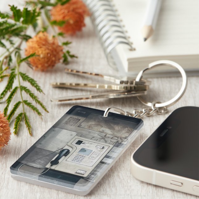 London England Phone Box Foto Schlüsselanhänger (Vorderseite rechts)