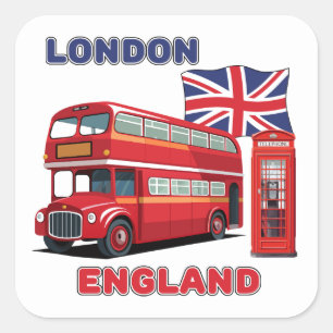 London England Quadratischer Aufkleber