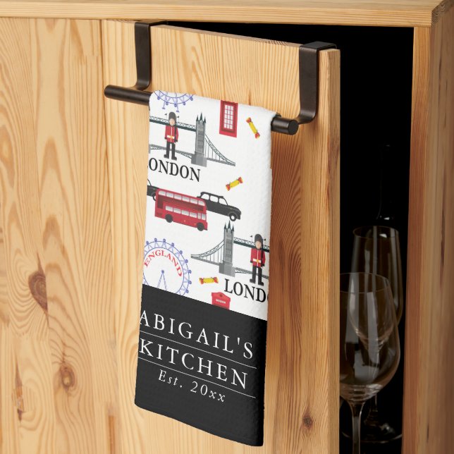 London England Queens Guard English Pattern Geschirrtuch (Drittel gefaltet)