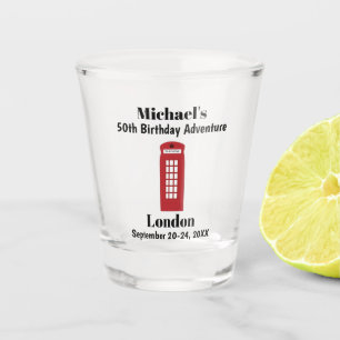 London England Red Phone Booth Birthday Trip Favor Schnapsglas