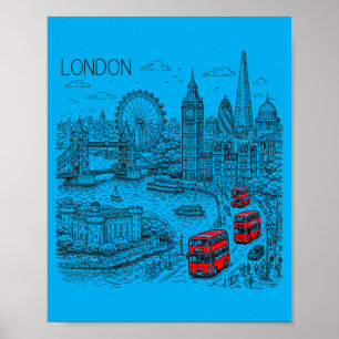London England Reise Treffen in London Poster