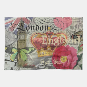 London England Reise Vintage Europa Kunst Geschirrtuch