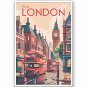 London England Reiseart Vintag Aufkleber