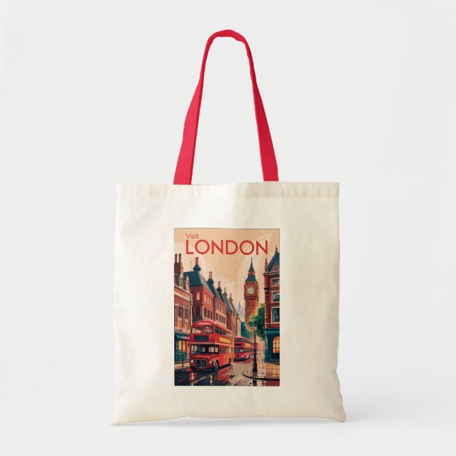 London England Reiseart Vintag Tragetasche (Vorne)