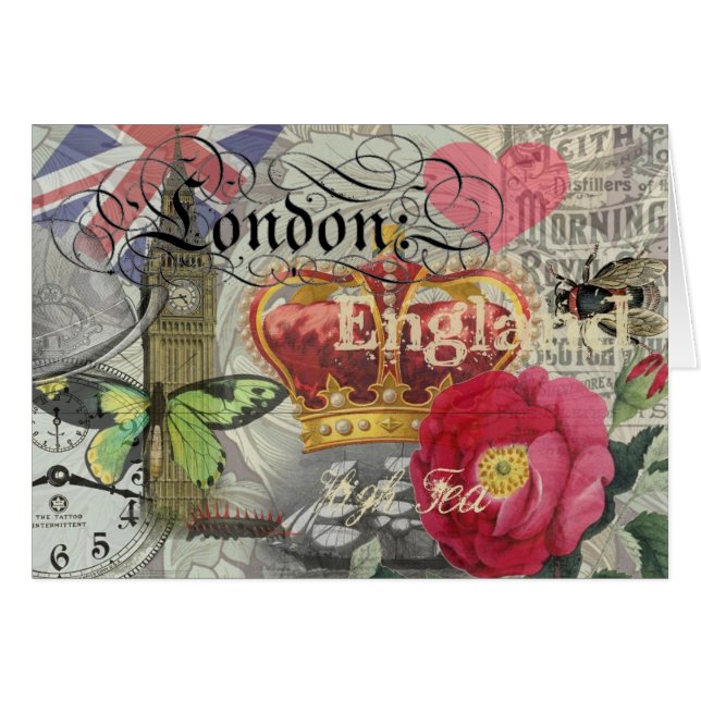 London England Reisen Vintag Europe Art (Vorderseite (Horizontal))