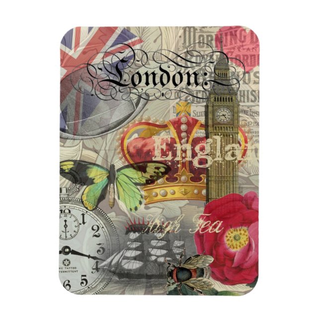 London England Reisen Vintag Europe Art Magnet (Vertikal)