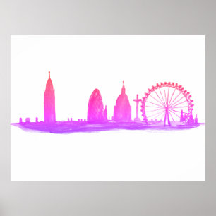 London England Reiseziel Skyline Vintag Poster