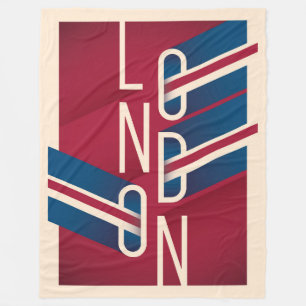 London, England  Retro Illustrierte Typografie Fleecedecke