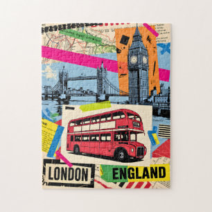 London England Retro-Pop-Art Vintage-Bus-Reise