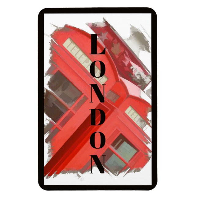 London England Retro Red Phone Booth Magnet (Vertikal)
