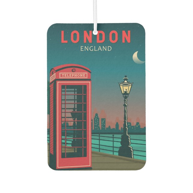 London England Retro Travel Art Vintag Autolufterfrischer (Vorderseite)