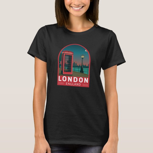 London England Retro Travel Art Vintag T-Shirt (Vorderseite)
