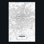 London, England (schwarz auf weiß) Poster<br><div class="desc">Intrikate Plakate von Städten nur durch ihre Straßen in schönen Details umrissen. Routelines Kunstwerk Copyright ©2012 Nicholas Rougeux. Kartendaten außerhalb der USA sind © OpenStreetMap (http://www.openstreetmap.org) Beitragende,  CC BY-SA (http://creativecommons.org/licenses/by-sa/2.0/).</div>