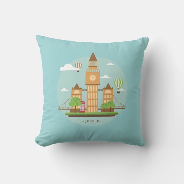 London England Sehenswürdigkeiten Throw Pillow Kissen (Vorderseite)
