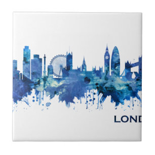 London England Skyline Blue Fliese