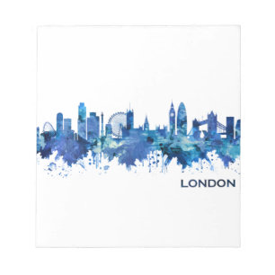London England Skyline Blue Notizblock
