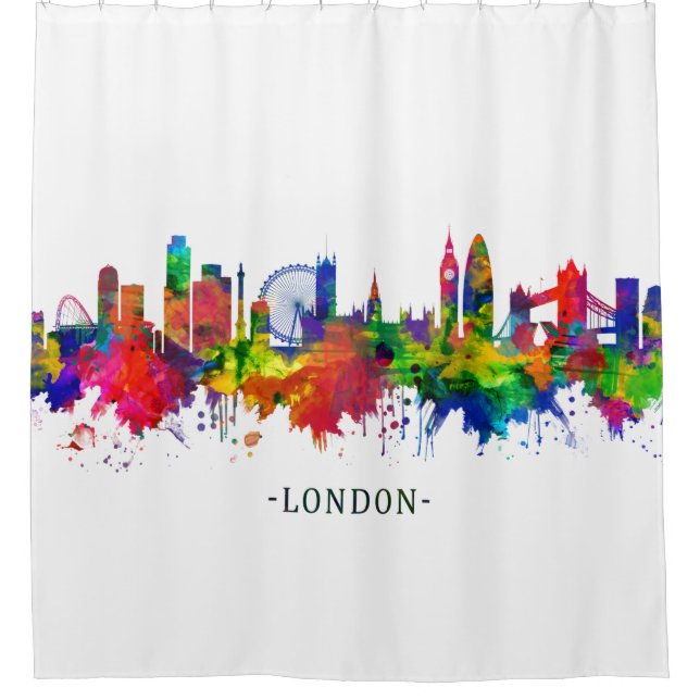London England Skyline Duschvorhang (Vorderseite)