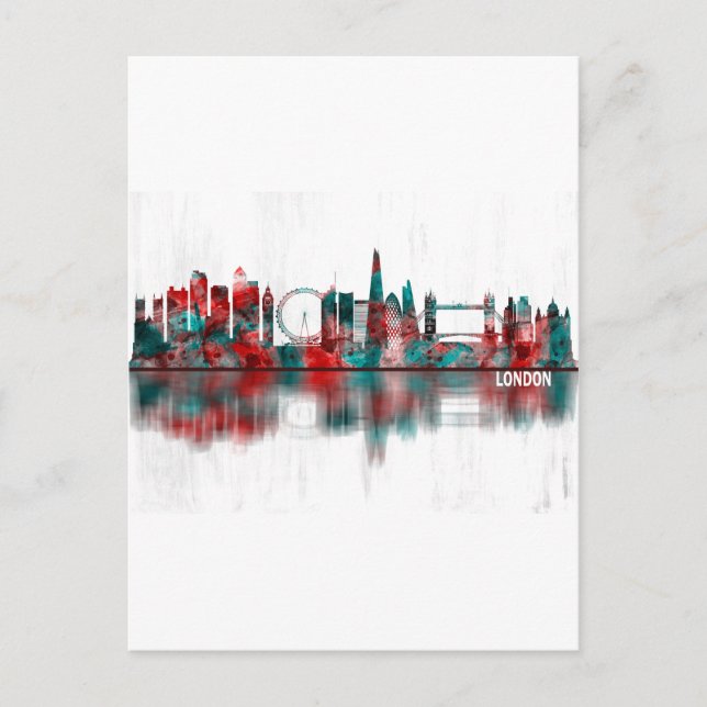 London England Skyline Einladungspostkarte (Vorderseite)