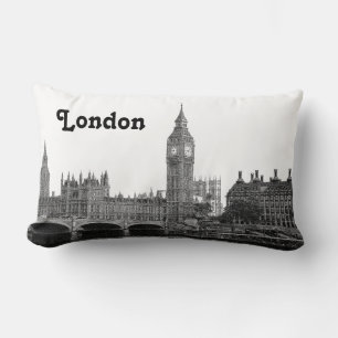 London England Skyline Etched Lendenkissen