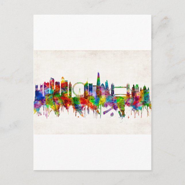 London England Skyline Feiertagspostkarte (Vorderseite)