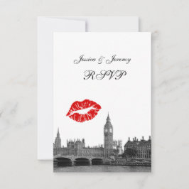 London England Skyline Kiss BW UAWG #2 RSVP Karte