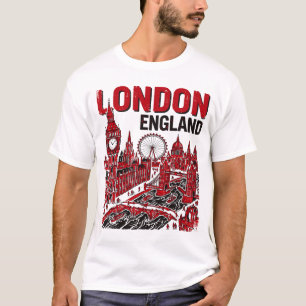 London England Skyline mit berühmten Wahrzeichen T-Shirt