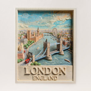 London England Skyline Vintage Texturierte Reise K